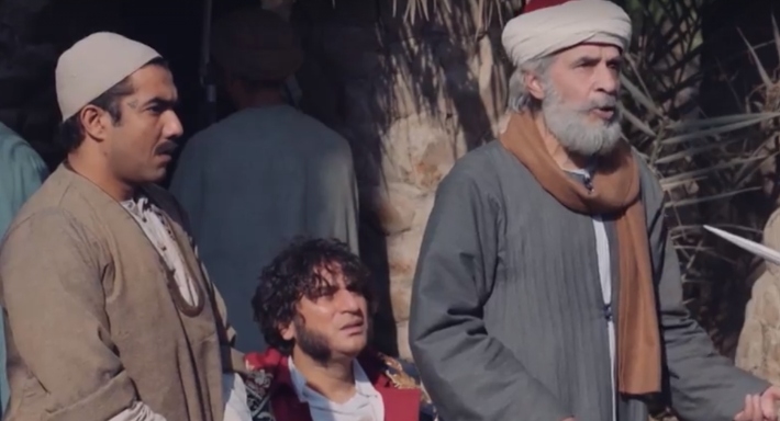 مفيد عاشور ونضال نجم وميدو عادل في مشهد من سره الباتع