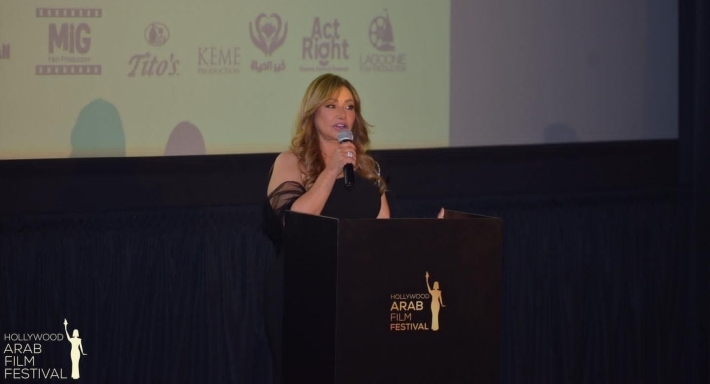 ليلى علوي في حفل افتتاح مهرجان هوليوود للفيلم العربي 
