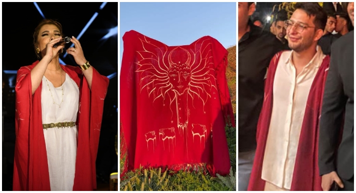 أصالة وابنها مع التصميم الأصلي للكيمونو