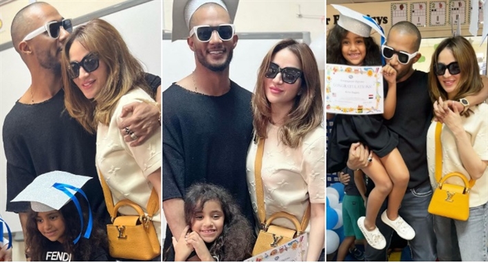 محمد رمضان وزوجته وابنته