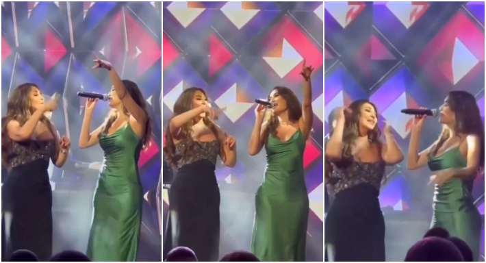 رقص سيرين عبد النور مع إليسا