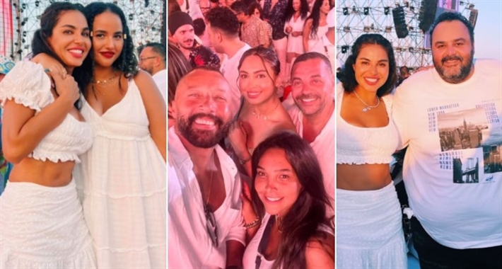 شيكو ونسرين أمين وابنتها وطارق العريان ونيكول سعفان وأحمد فهمي وزوجته