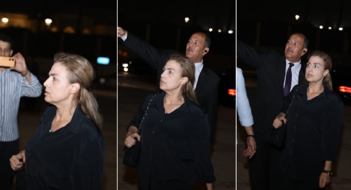 سيمون في عزاء والد مي كساب