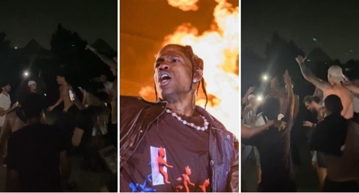 جمهور ترافيس سكوت يحتفل بألبومه عند الأهرامات