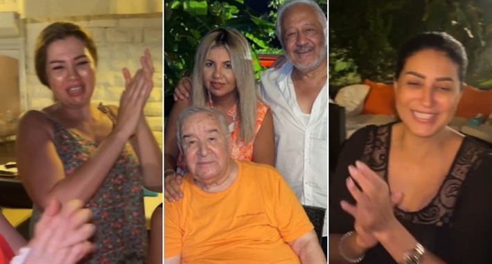 خالد زكي ووفاء عامر وبوسي شلبي ووفاء عامر والمخرج محمد عبد العزيز