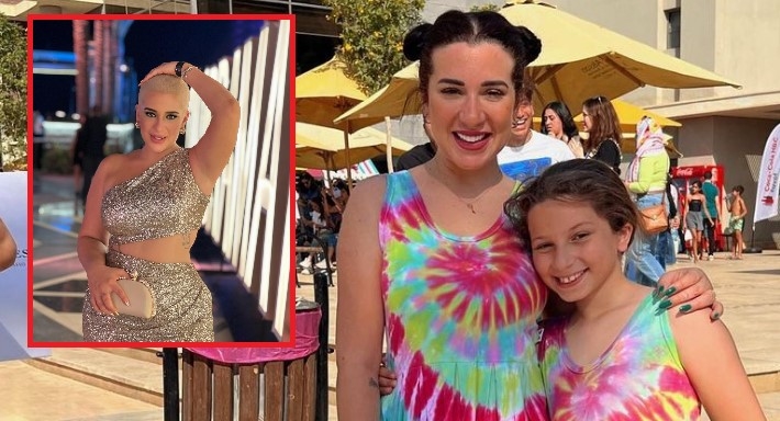 أسما شريف منير وابنتها لارا