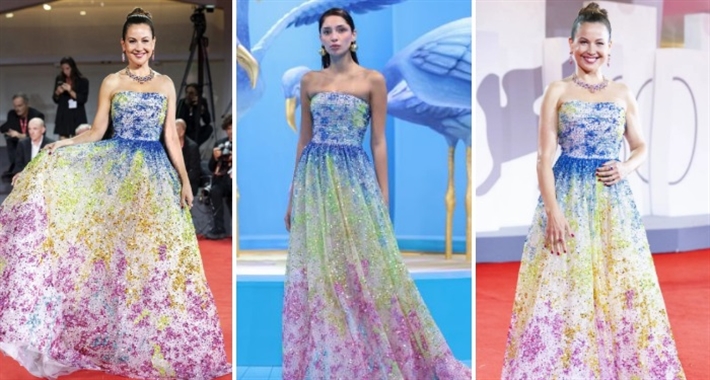 ريا أبي راشد وفستانها