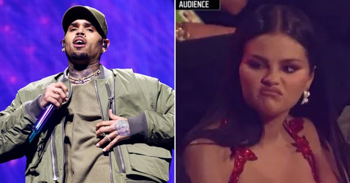 سيلينا جوميز برد فعل غريب تجاه كريس براون