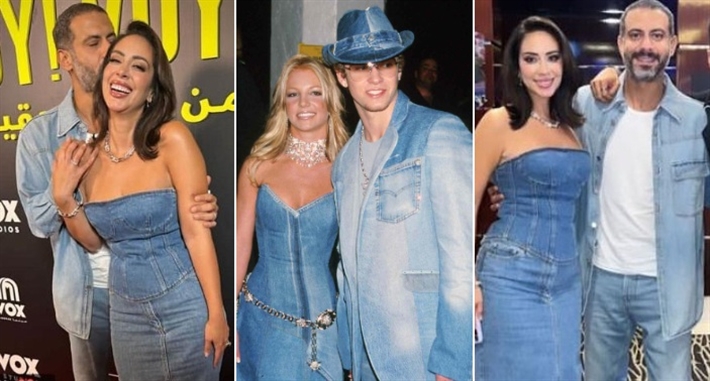 محمد فراج وبسنت شوقي يعيدان إطلالة بريتني سبيرز وجستن تمبرليك