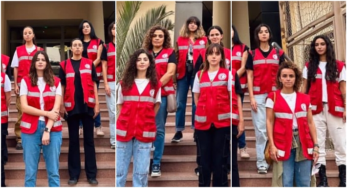 فنانات يشاركن بحملة الهلال الأحمر