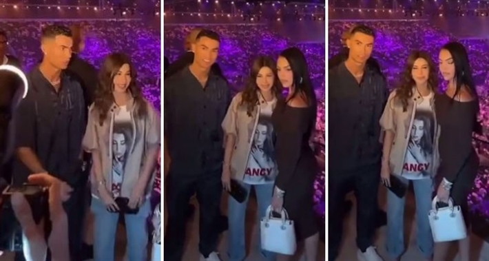 نانسي عجرم مع رونالدو وجورجينا