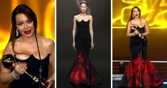 أسما إبراهم وفستانها في حفل ضيافة