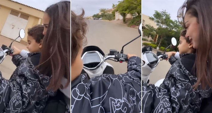 بسمة بوسيل وابنها آدم