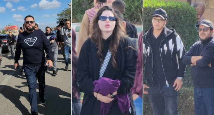 محمد هنيدي وهنادي مهنا وأحمد رزق في جنازة طارق عبد العزيز