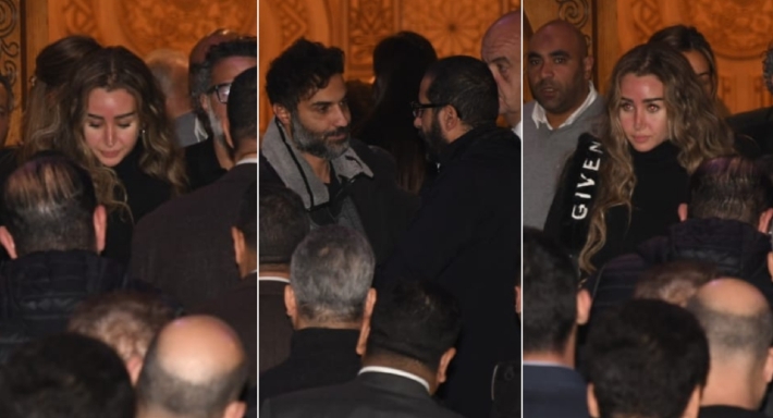 أحمد فهمي وهنا الزاهد في عزاء شقيق أحمد حلمي