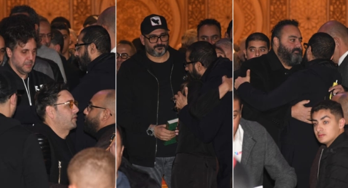 أكرم حسني وهشام ماجد وشيكو في عزاء شقيق أحمد حلمي