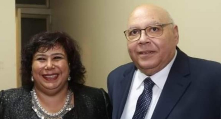 إيناس عبد الدايم وزوجها الراحل