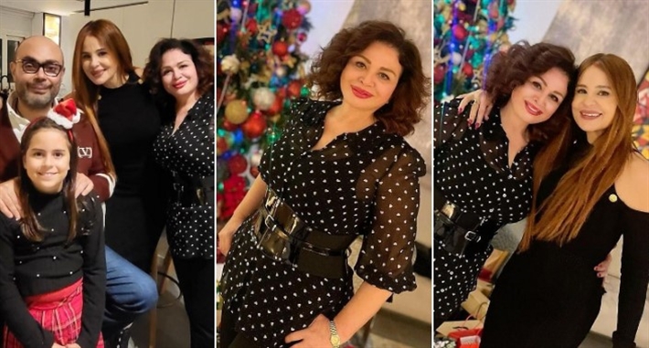 إلهام شاهين وكارول سماحة ووليد مصطفى وابنتهما