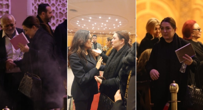 كندة علوش في عزاء والدة لطيفة