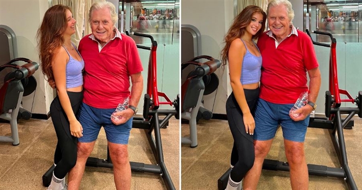 حسين فهمي والموديل مريم علاء