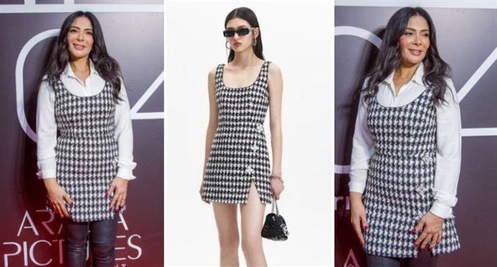 منى زكي وفستانها