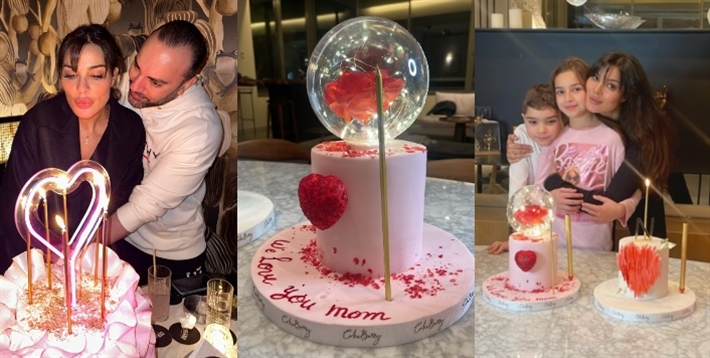 نادين نسيب نجيم تحتفل بعيد ميلادها مع أولادها وخطيبها