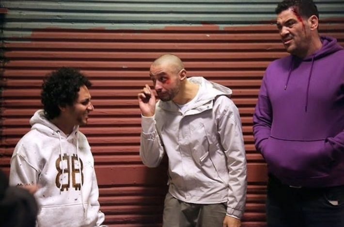 أحمد الفيشاوي وإبرام سمير وطاهر أبو ليلة في كواليس الفيلم