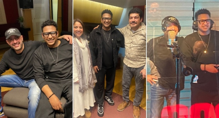 إسلام شيندي يكشف كواليس تأليف وتلحين تتر مسلسل العتاولة وغناء أبطاله بصور من الكواليس