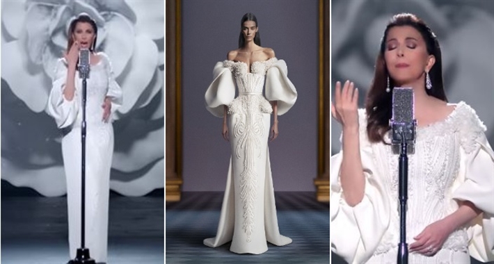 ماجدة الرومي مع التصميم الأصلي للفستان