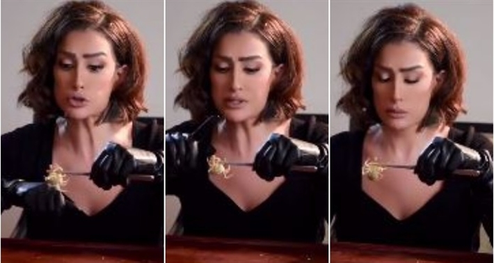 غادة عبد الرازق في كواليس تصوير بوستر صيد العقارب