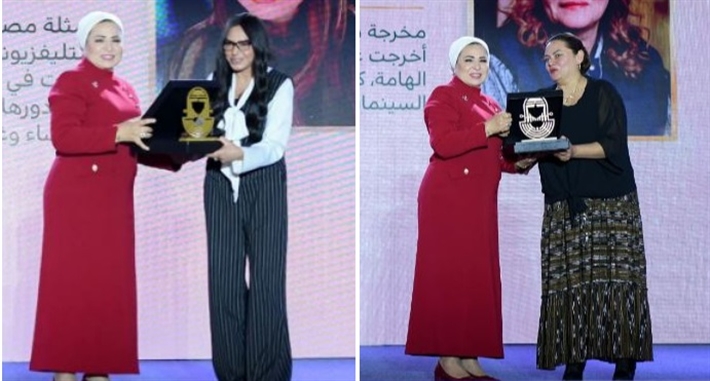 كاملة أبو ذكري وسلوى خطاب مع انتصار السيسي