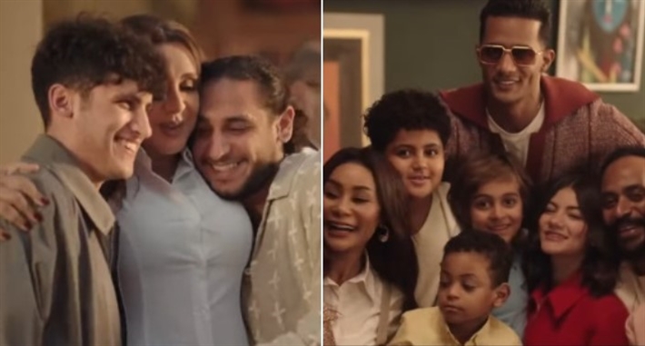 محمد رمضان مع عائلته وأنغام مع أولادها