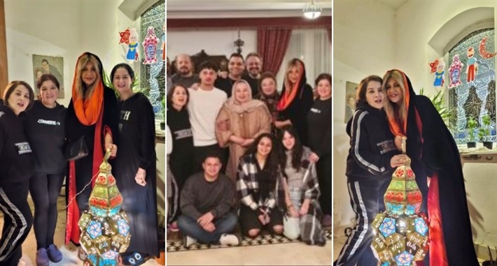 بوسي شلبي مع بوسي ومي وسارة نور الشريف