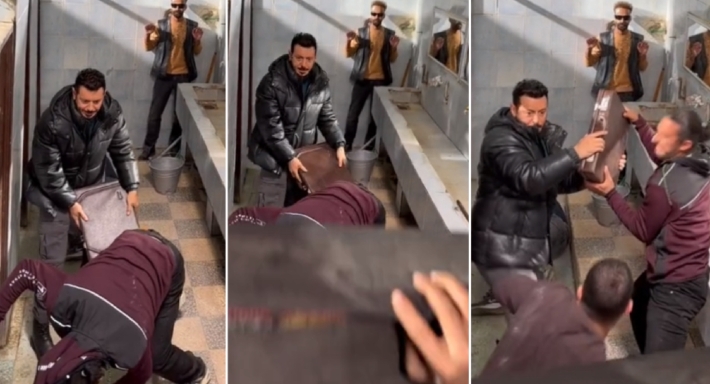 مصطفى شعبان ومحمود الليثي في مشهد من مسلسل المعلم