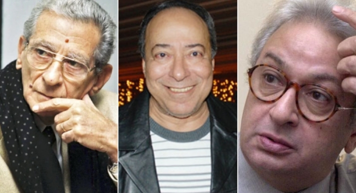 صلاح السعدني ونور الشريف ويوسف شاهين