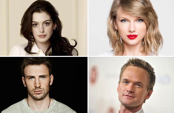 تايلور سويفت ونيل باتريك هاريس وآن هاثاواي وكريس إيفانز