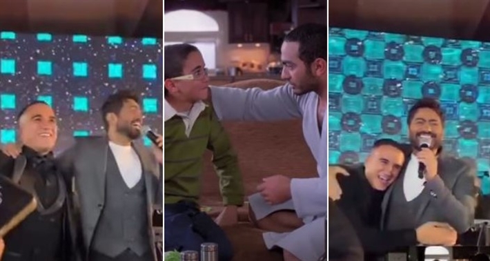 تامر حسني وطفل عمر وسلمى 2