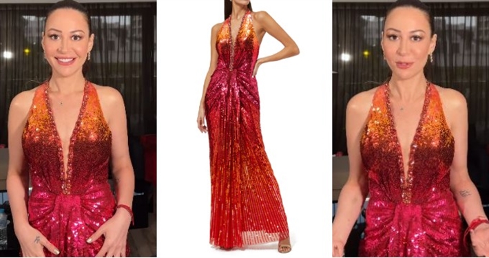 منة شلبي وفستانها