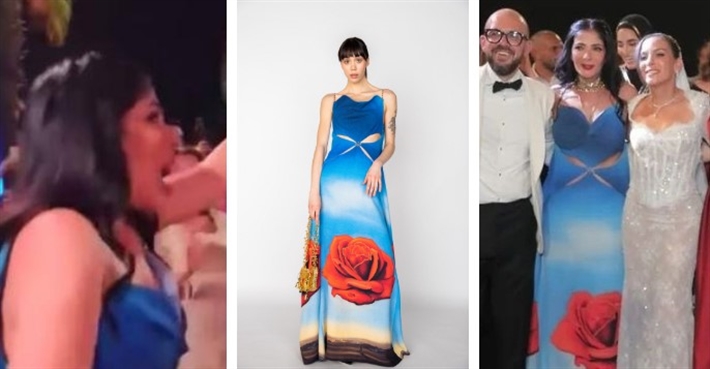 منى زكي وفستانها