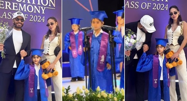 تامر حسني وبسمة بوسيل وابنهما آدم