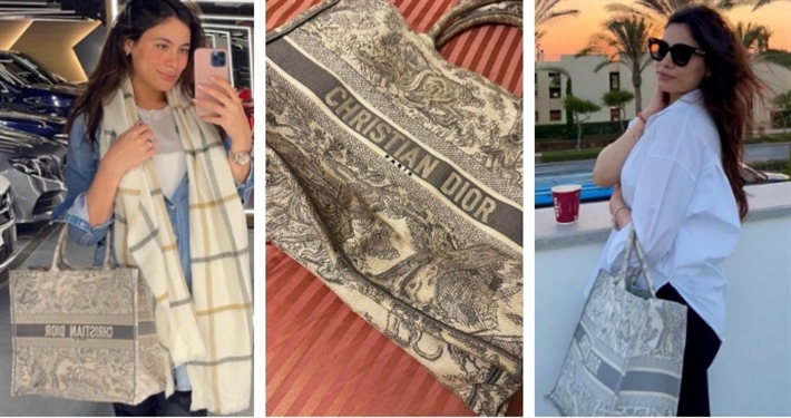 هاجر أحمد وحقيبتها قبل وبعد غسلها