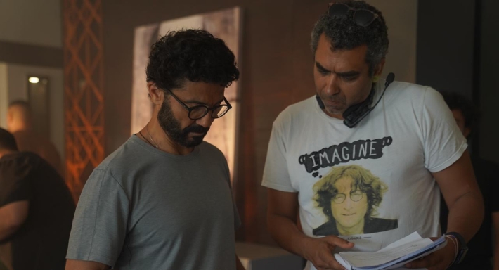 خالد النبوي في كواليس تصوير مسلسل سراب