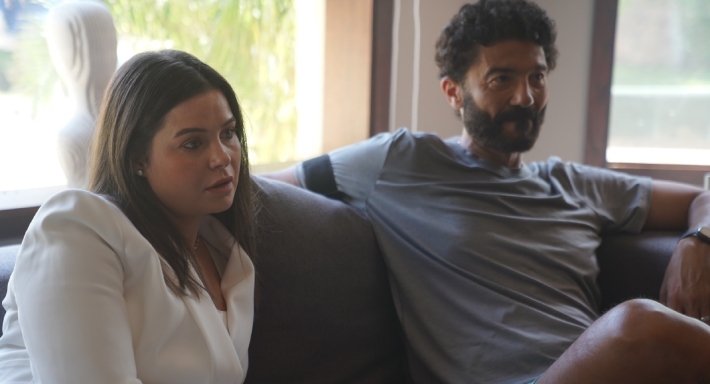 خالد النبوي ويسرا اللوزي في مشهد من مسلسل سراب