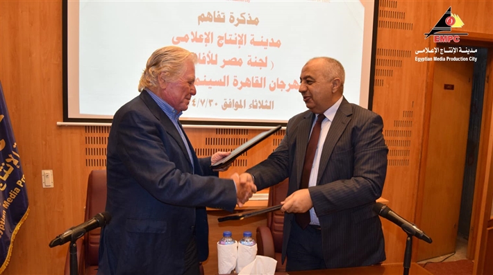 حسين فهمي مع وعبد الفتاح الجبالي رئيس مدينة الإنتاج الإعلامى