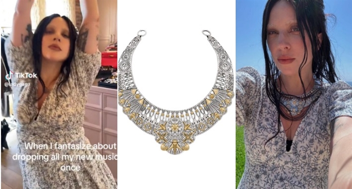 ليدي جاجا بعقد من المصرية عزة فهمي