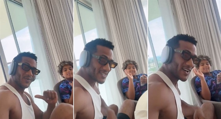 محمد رمضان وابنه