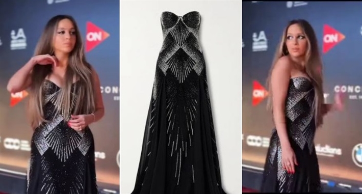 جميلة عوض وفستانها