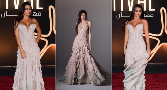 أسماء جلال وفستانها