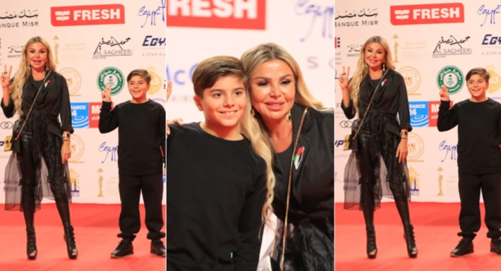 رزان مغربي وابنها في عرض فيلم وين صرنا؟