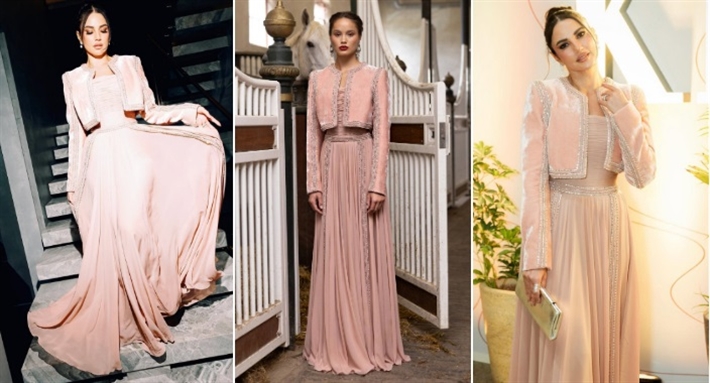 درة وفستانها على الموديل